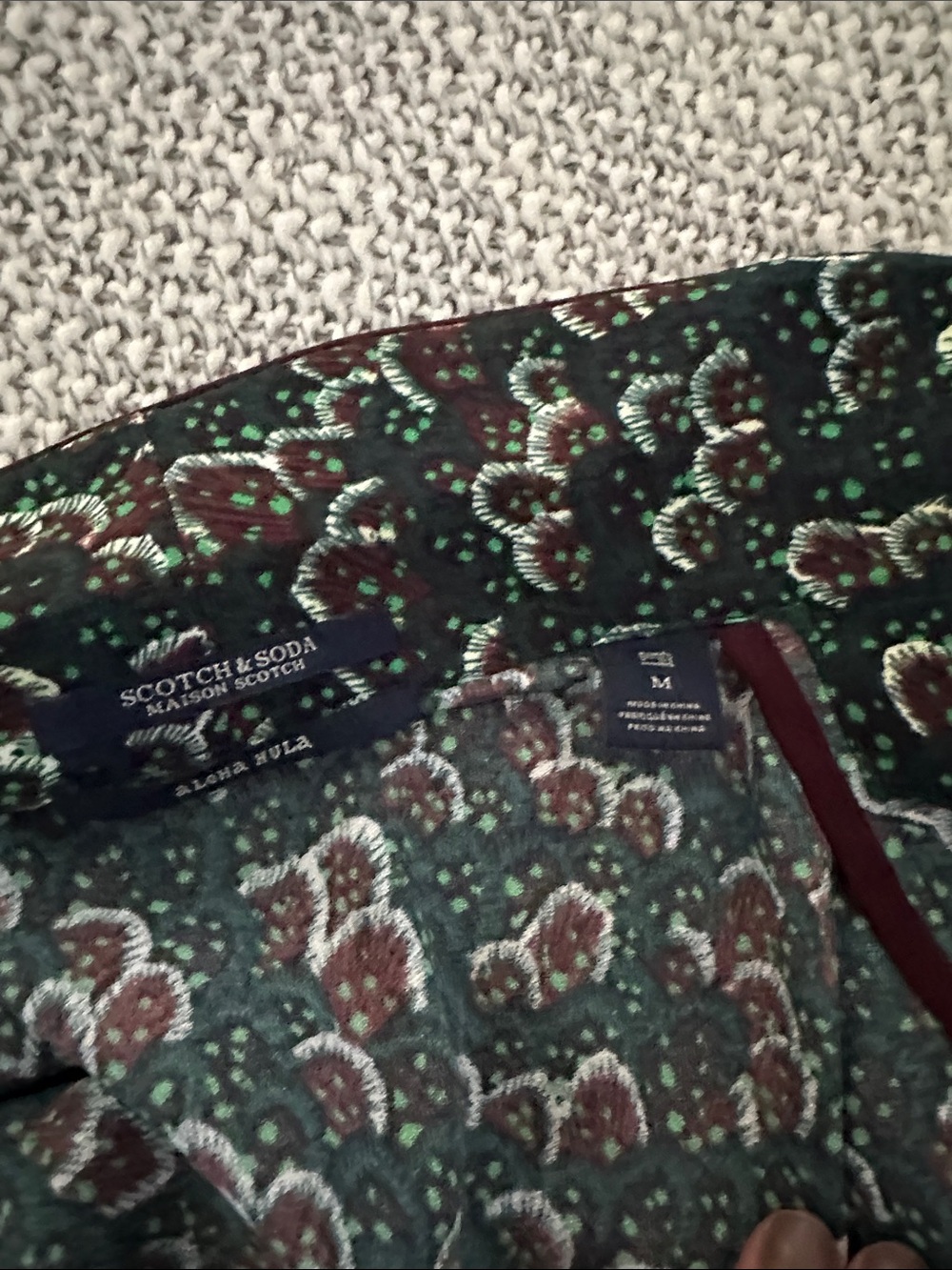 Scotch & Soda Green Printed Open Blazer with Dark Accents - Picture 3 of 4